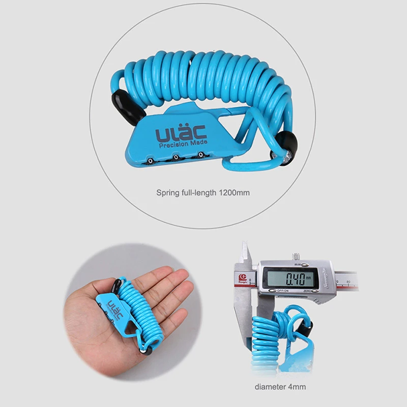 Цинковый сплав мини портативный пружинный Противоугонный велосипедный замок 3