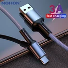 Кабель USB Type-C для Samsung A51 S21 Xiaomi POCO 3A, шнур для быстрой зарядки, USB Type-C, кабель для передачи данных, 3 м