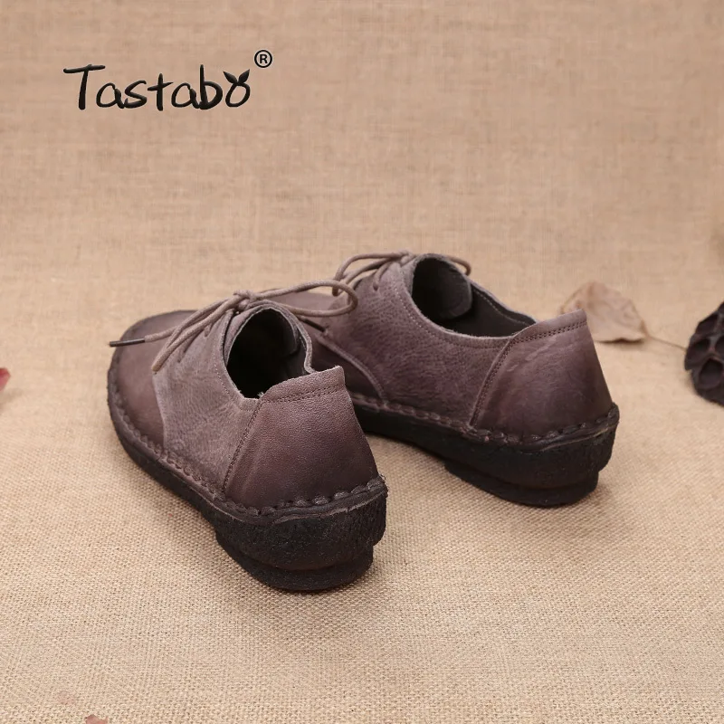 

Tastabo Genuine Leather Handmade Women Shoes Multi-color selection Casual shoes Retro style 7332 soft-soled Mom shoes flat