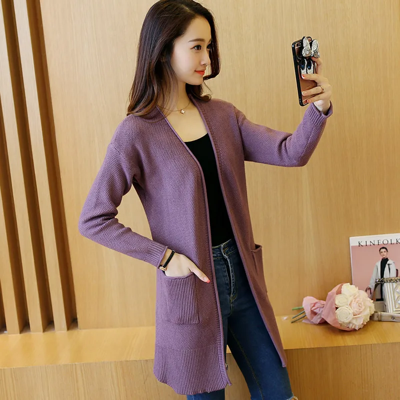 Женские кардиганы новинка 2021 Осенний кашемировый длинный кардиган свитера