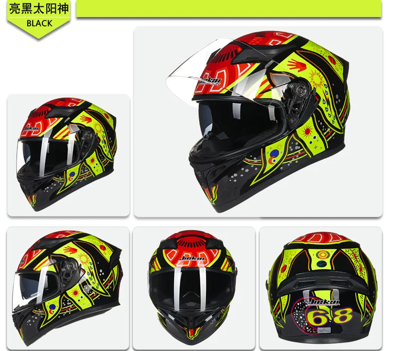 Мотоциклетный шлем JIEKAI 316 с двойными линзами мотошлем в горошек одобрен ECE 55 64 см