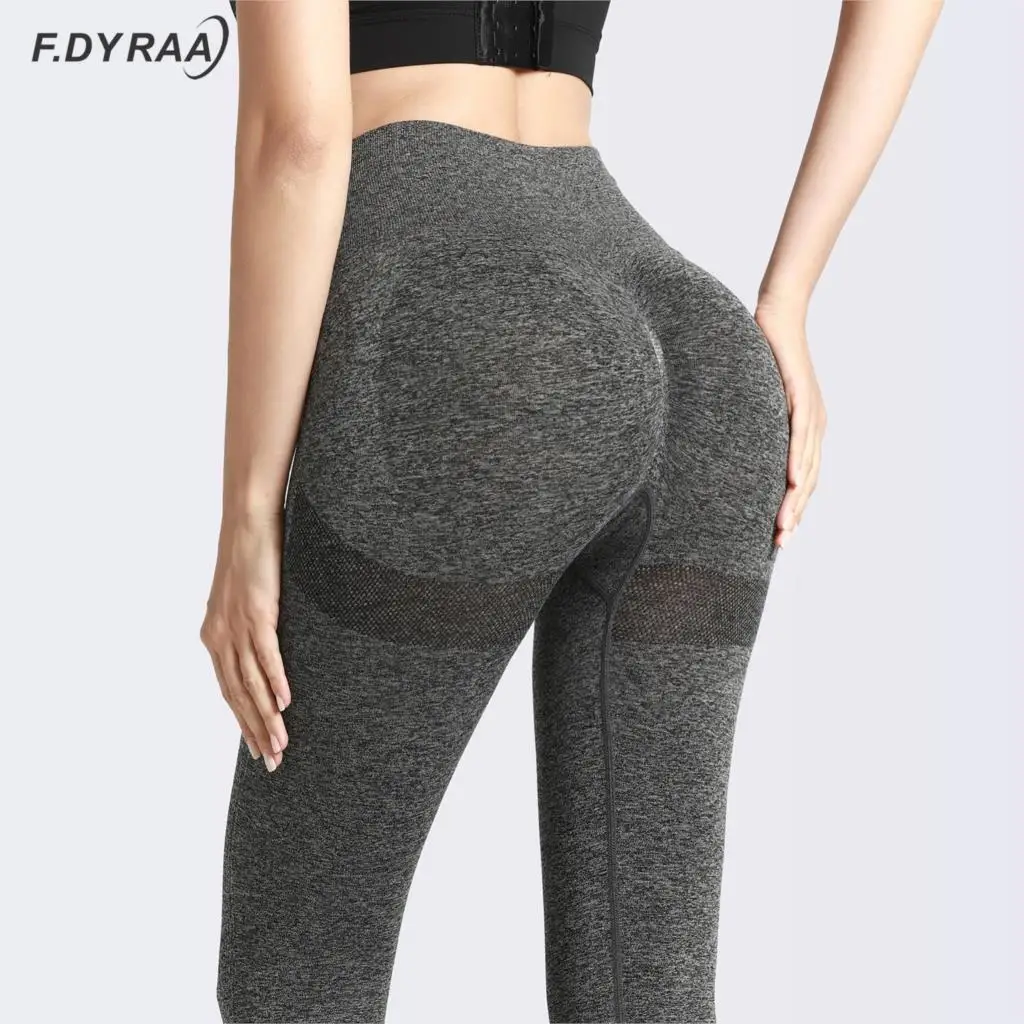 

F.DYRAA Women Seamless Yoga Pants Sport Leggings Stretchy High Waist Compression Tights Push Up Running Gym Fitness Sportswear
