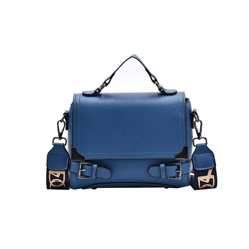 

2021 Winter Brands Women's Handbag Small Square Bag Female Vintage Wide Shoulder Strap Messenger Bag High Quality Crossbody Bag
