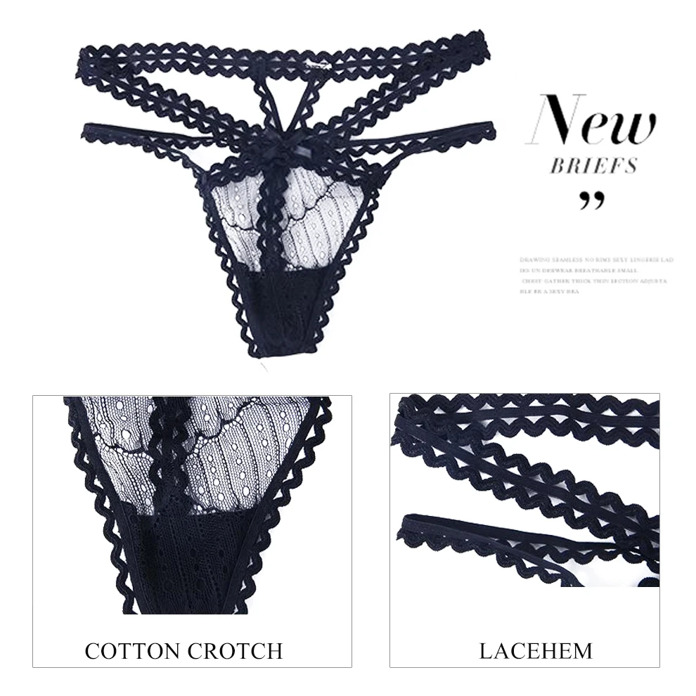 

Sexy Lace Panties For Women Transparent Low-Waist Underpant Hollow Out Thong Female Seamless G-String Underwear Lingerie