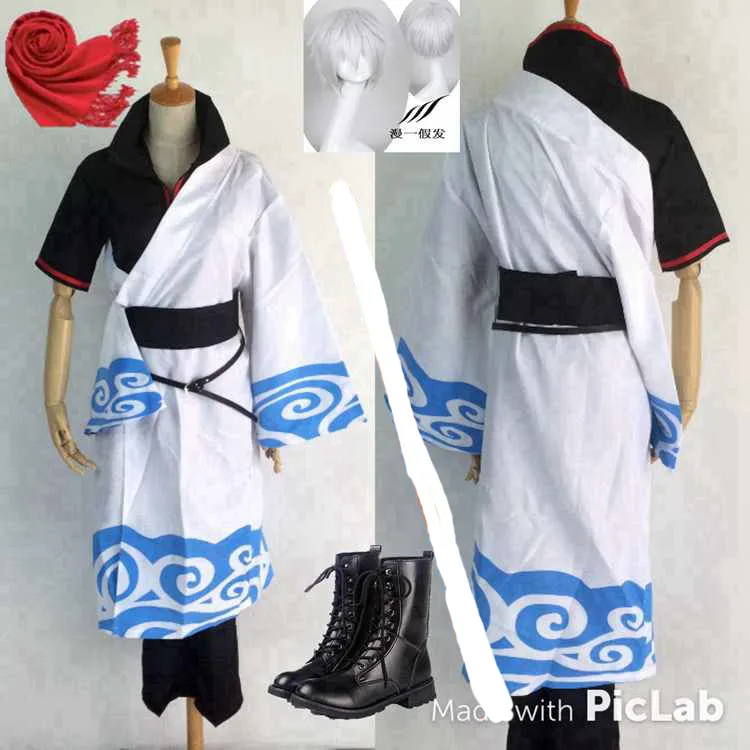 JP Аниме маскарадный костюм Gintama для взрослых Саката гинтоки танцевальных