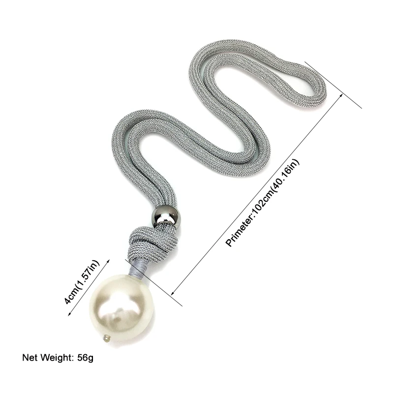 

Large Imitation Pearl Necklaces for Women Thick Rope Adjustable Chokers Fashion Necklaces New Jewelry