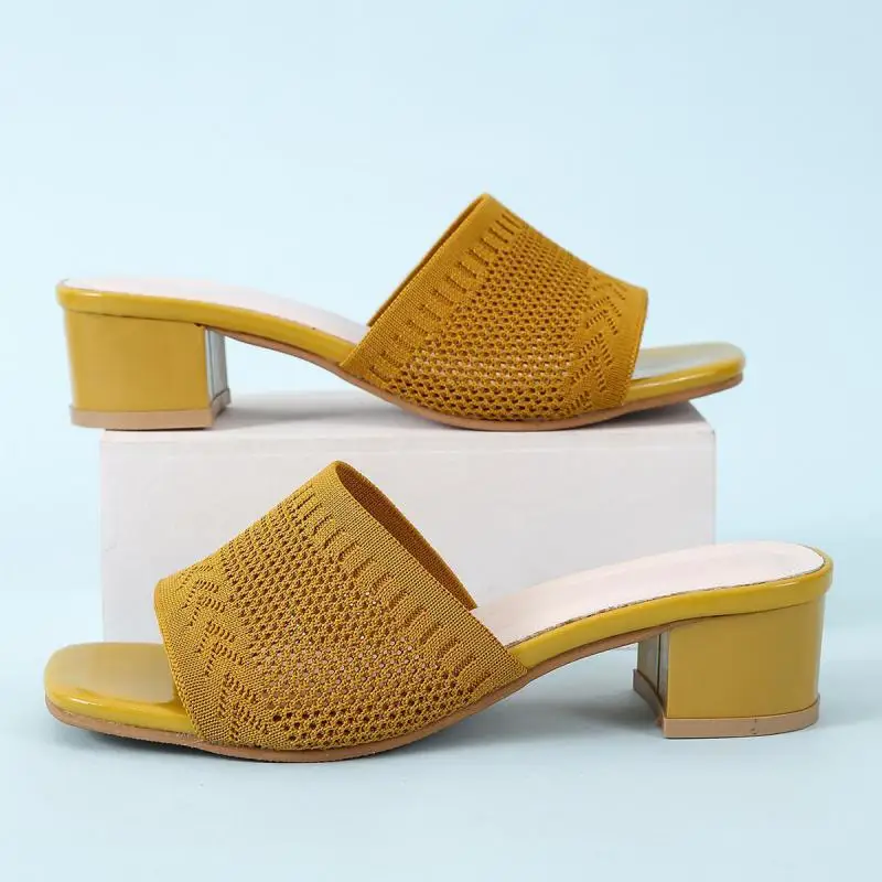 

New Women Summer Slides Open Toe High Heels Casual Slipper Fashion Rhinestones Female Beach Flip Flops Large Size 35-41 Ytmtloy