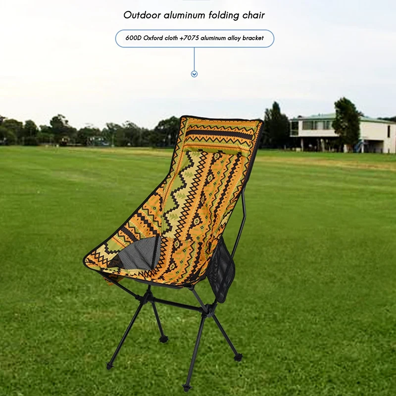 Satin Al Açık Ay Sandalye Ultralight Alüminyum Alaşım Katlanır Sandalye Taşınabilir Yükseltme Uzay Sandalye Arkalığı Balıkçılık Nefes