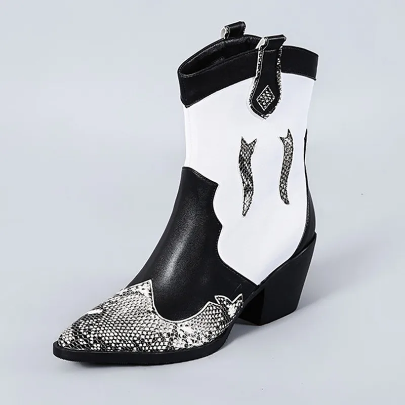 Новые брендовые ковбойские ботинки женская обувь до середины икры с острым