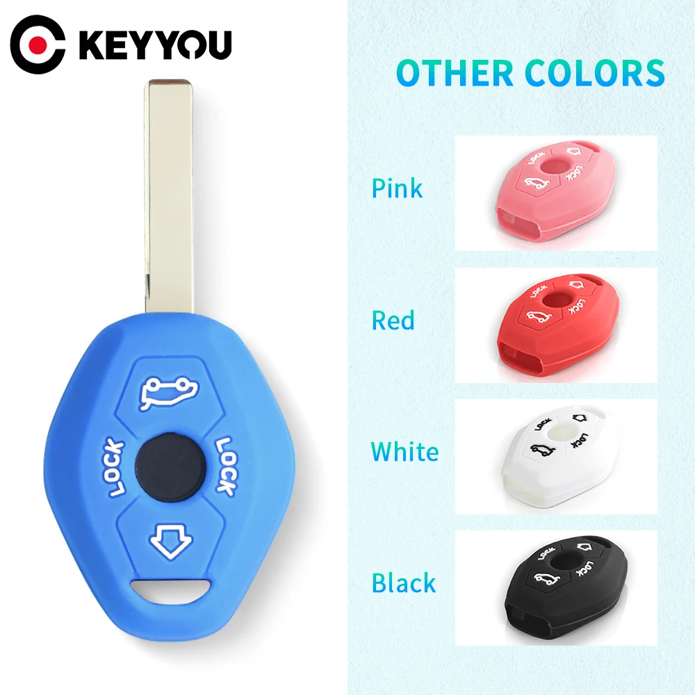 KEYYOU замена силиконовый чехол для ключей от машины Fob BMW X3 X5 Z3 Z4 3 5 7 серия E38 E39 E46 E83