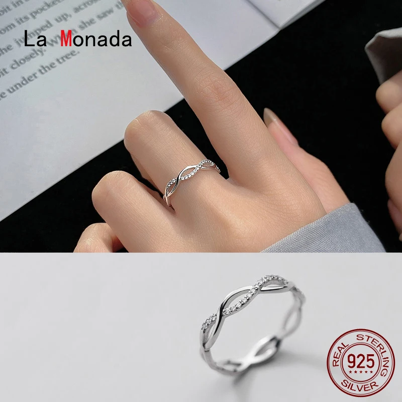 

Ла Monada 52 мм-57 мм Серебряное кольцо 925 в Корейском стиле кольца для Для женщин серебро 925 пробы ювелирные изделия простые Стильные Кольца для д...