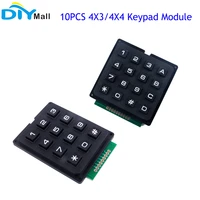 10pcs 34 44 matrix switch keyboard keypad array module abs plastic keys 4x4 3x4 12 16 key button membrane switch for arduino