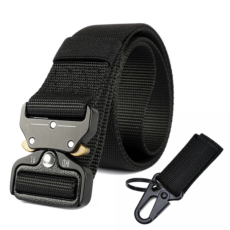 Уличный тактический ремень армейский нейлоновый поясной с металлической