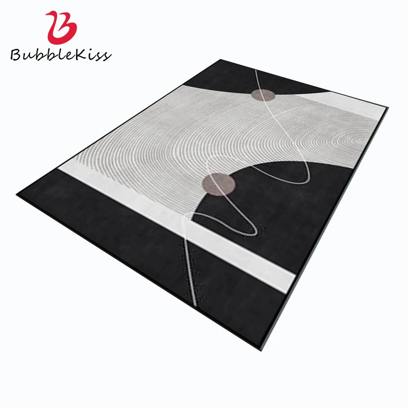 

Bubble Kiss Modern Fashion Carpet In The Living Room Black Gray Line Pattern Balcony Decoration Door Mat Bedside Soft Area Rug