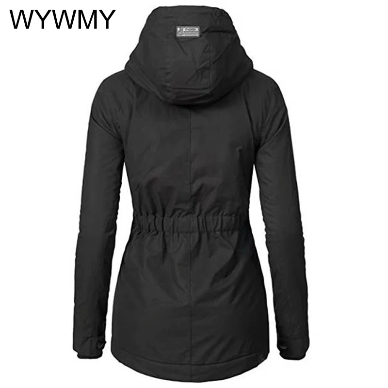 WYWMY Womens Winter Jackets and Coats 2022 Harajuku Jacket Elegant Fashion Size S-4XL Hooded Parkas Long Sleeve Cotton Coat