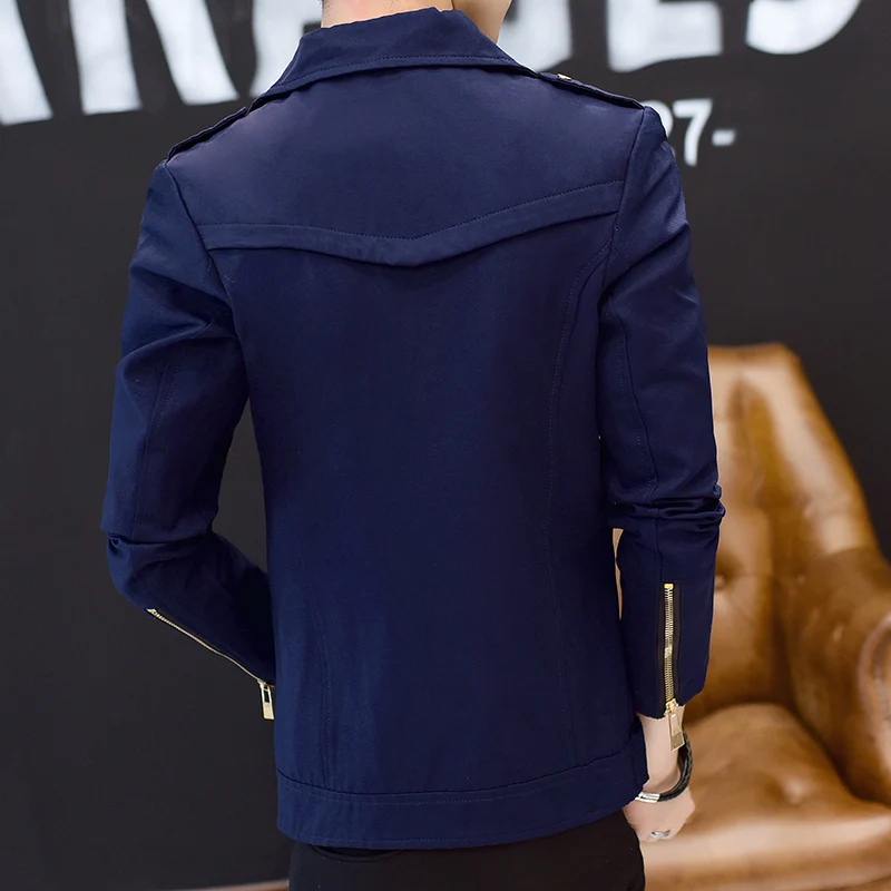 Мужская хлопковая куртка Idopy в Корейском стиле с застежкой молнией и воротником
