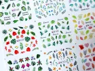 Наклейка для ногтей с зелеными листьями и деревьями, простой летний слайдер для маникюра, водяные знаки для дизайна ногтей, новинка 2019, BN1405