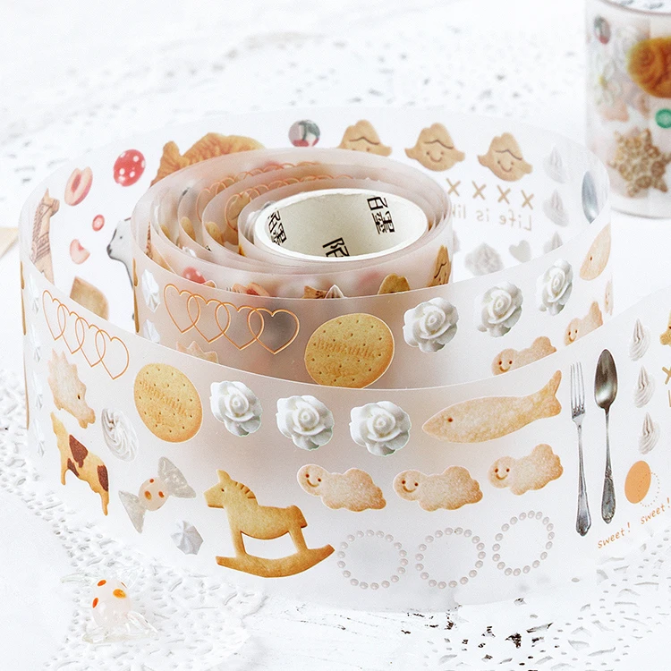 Набор прозрачных клейких лент ручной работы для милых девочек японские наклейки