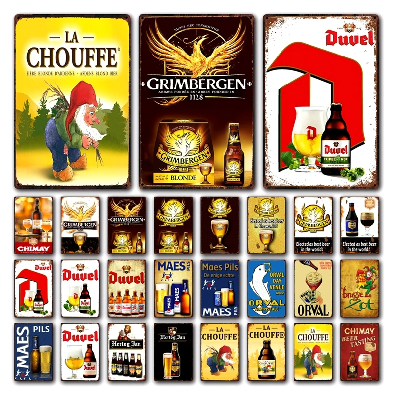 [Kelly66] бельгийского пива Grimbergen ла CHouffe дювель Hertog Jan Chimay Оловянная металлическая