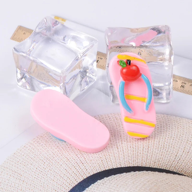 

Wholesale 2pcs Resin Fruit Slippers Diy Material Accessories Plasticine Tool Interactive Toys for Children Playdough Tool Model