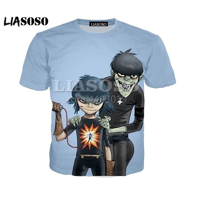 Новинка 2019 футболка с 3D-принтом музыкальной группы Gorillaz для мужчин и женщин