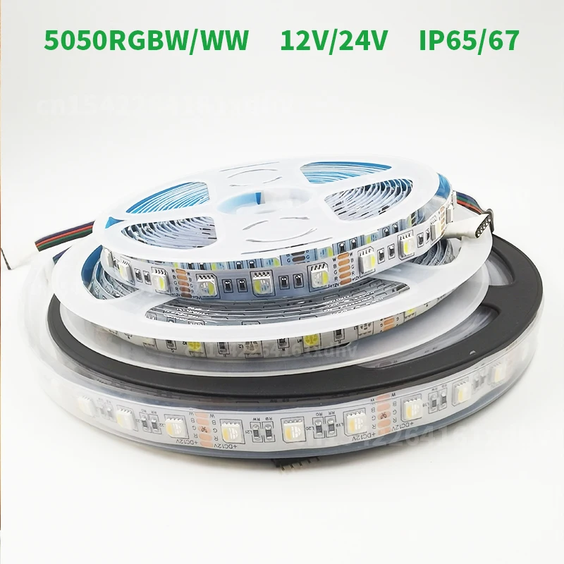 

FLDJL 5M 300leds DC 12V 24V RGBW/RGBWW 4 color in 1 led chip 60Leds/m Waterproof IP65/67 5050 SMD flexible LED Strip light