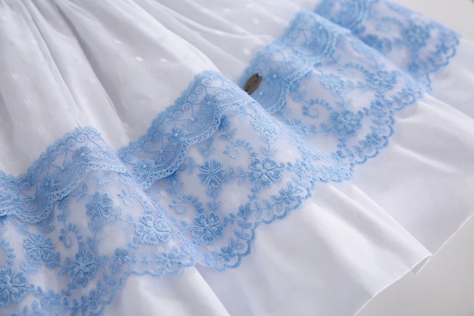 Cutestyles/летнее голубое платье для девочек с бантом и вырезами дизайнерское