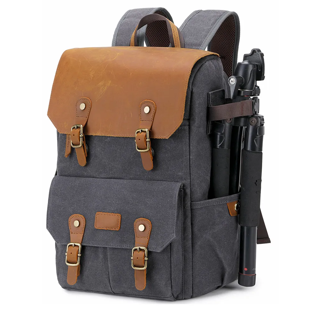 Рюкзак для DSLR камеры Batik тканевый кожаный водонепроницаемый с подкладкой чехол