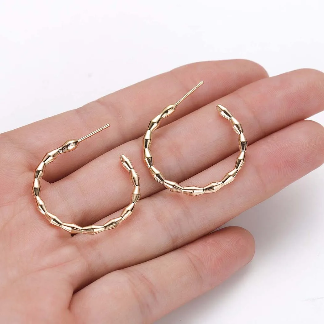 Серьги Kinitial из бамбука геометрические открытые серьги с для женщин круглые