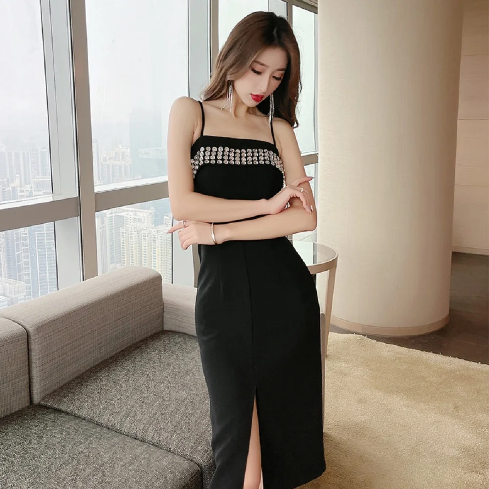 

Big-name summer knitted elastic diamond-studded ladies sexy suspender dress 2021New ladies fashion high-quality tutu skirt bra