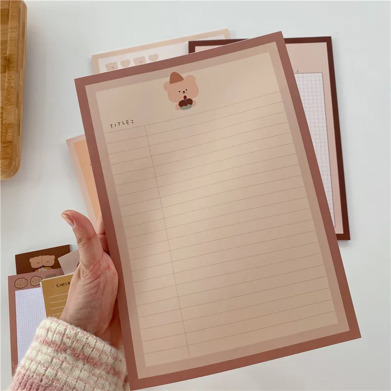 Блокнот в клетку Ins с мультяшными медвежонками В5 милый дневник для учеников