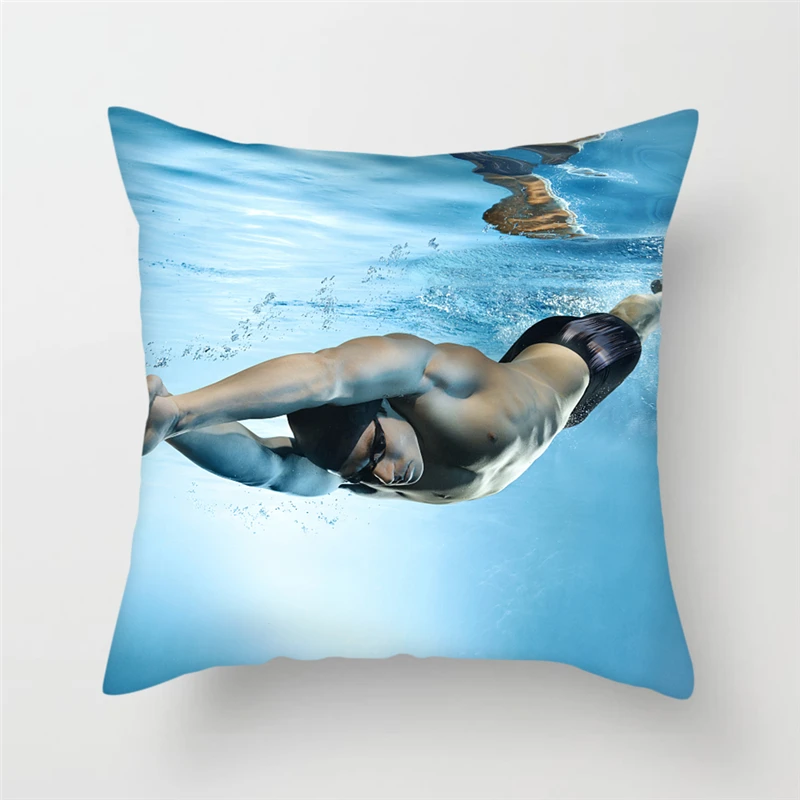Спортивная подушка для плавания Fuwatacchi декоративная наволочка дивана сильного