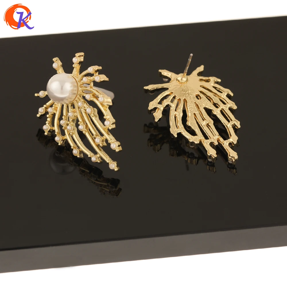 

Cordial Design 50Pcs 23*34MM Jewelry Accessories/Earring Findings/Flower Shape/DIY Parts/Imitation Pearl/Hand Made/Earrings Stud