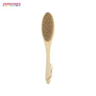 Щетка для тела для сухого массажа с натуральной щетиной и длинной ручкой