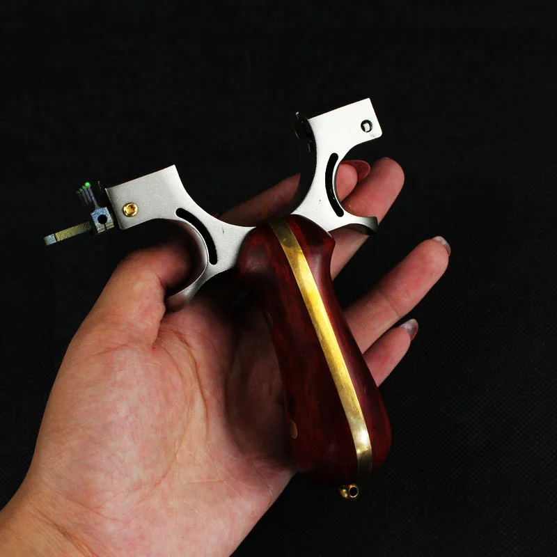 Рогатка охотничья нержавеющая сталь катапульта из красного дерева медная ручка