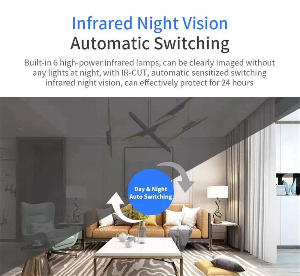 Xiaovv Q8 HD 1080P 360 ° панорамная IP инфракрасная камера ночного видения с функцией обнаружения панорамная камера детский спальный монитор