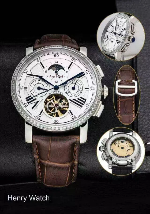 

Luxury Brand New Men Watch Sapphire Automatic Mechanical Diamonds Bezel Stainless Steel Tourbillion Skeleton Moonphase Watches