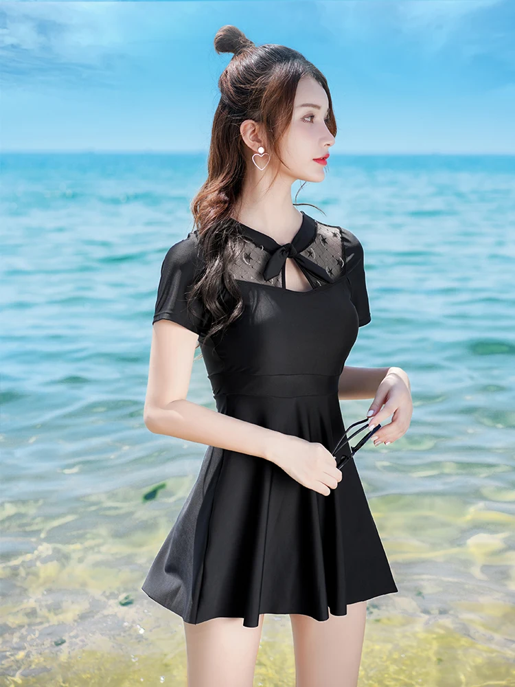 

Conservative swimsuit female Siamese was thin cover belly Spa swimsuit 2020 new wave of female students ins net red fairy