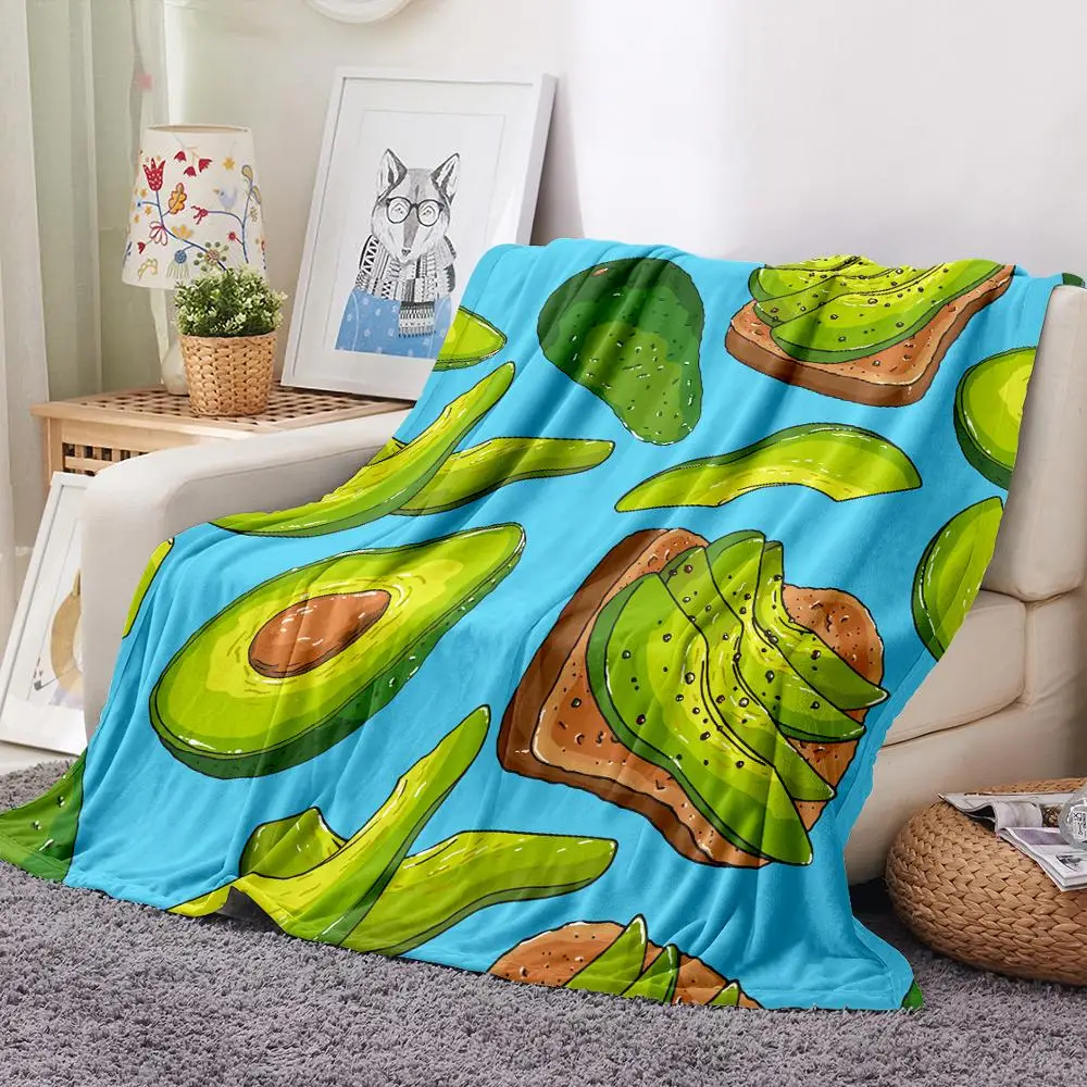 3D принт авокадо пушистый Одеяло зеленый фруктовый фланель дома текстильное