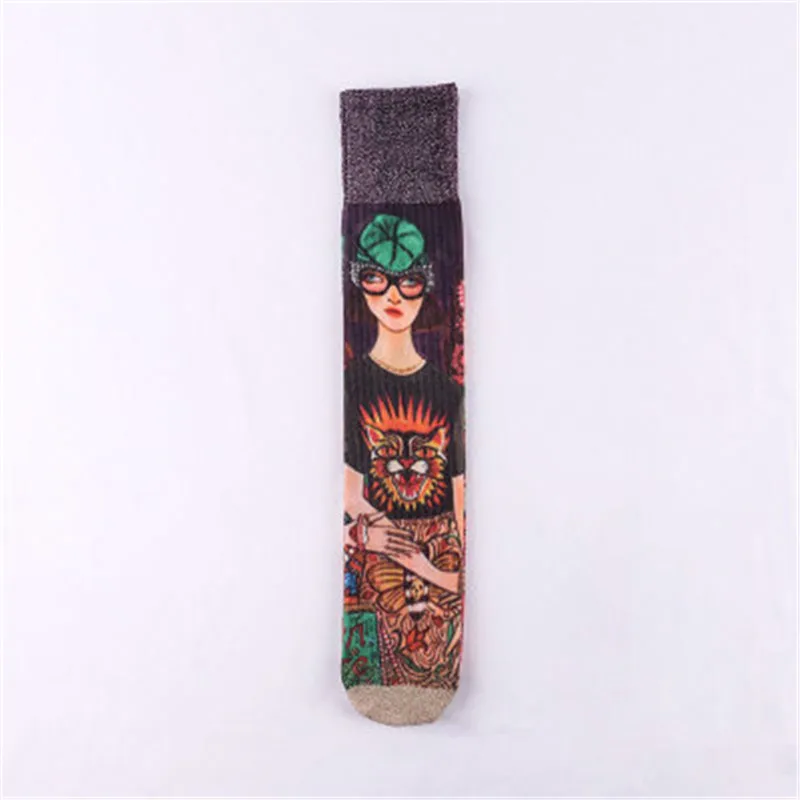 Очень Модные женские носки с рисунком уличного стиля для скейтборда модные