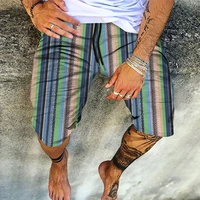 mens 3d summer fashion shorts hawaiian beach pants drawstring waist loose large size s 6xl classic stripes theme