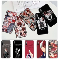 2021 my hero shoto todoroki black silicone mobile phone case for redmi s2 4x 5 5a plus 6 6a 7 7a 8 8a 9 9a cover