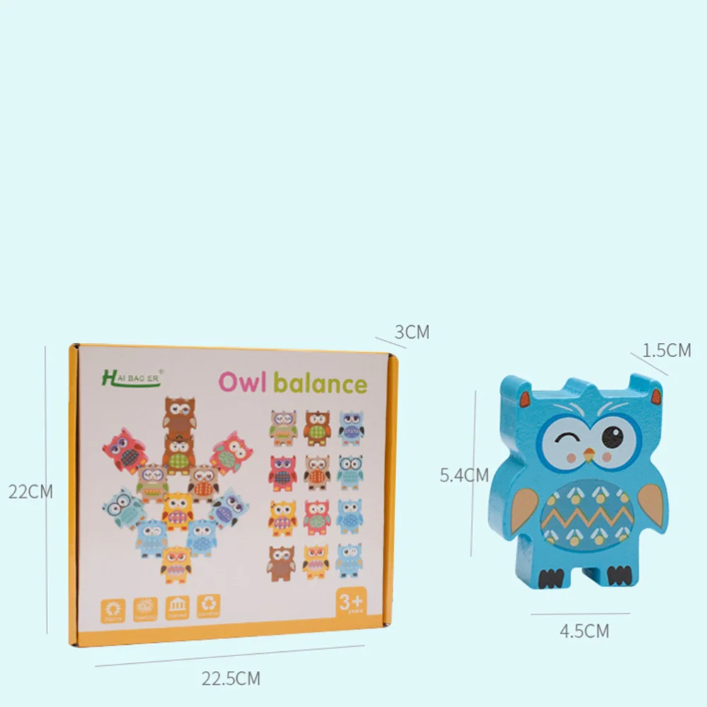 

12Pcs/Set Owl Shaped Stacking Games Board Game Kids Educational Kids Playing Blocks Assorted Color