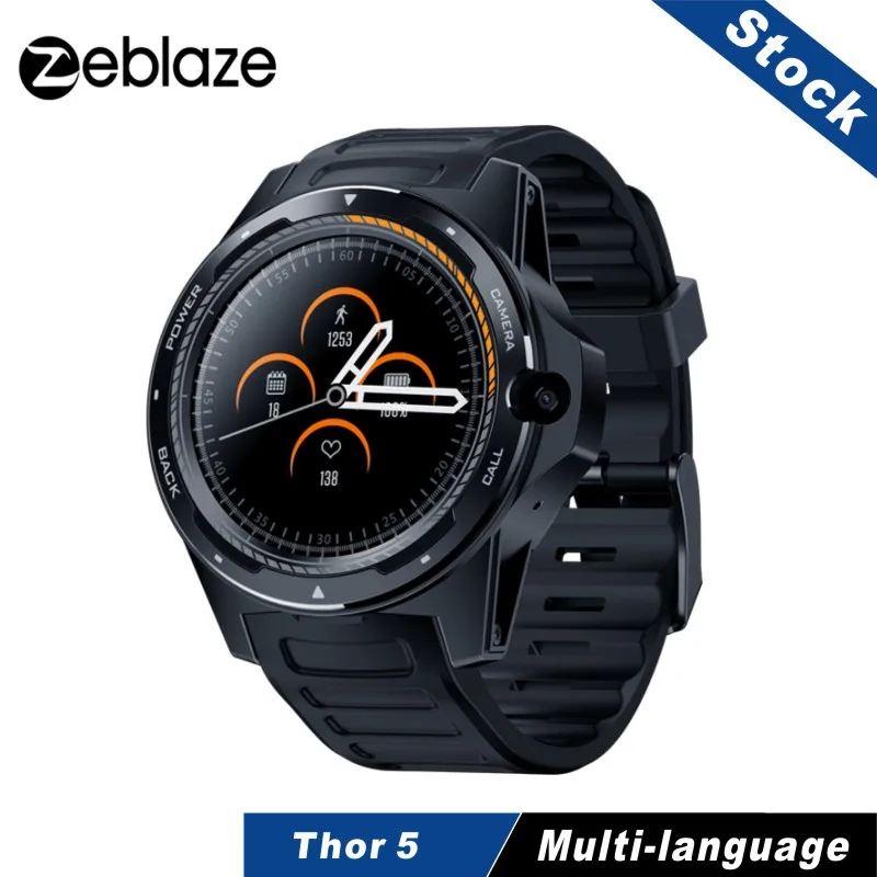 Новый флагман zeblaze Thor 5 двойная система гибридные Смарт часы 1 39 &quotAOMLED экран 8.0MP