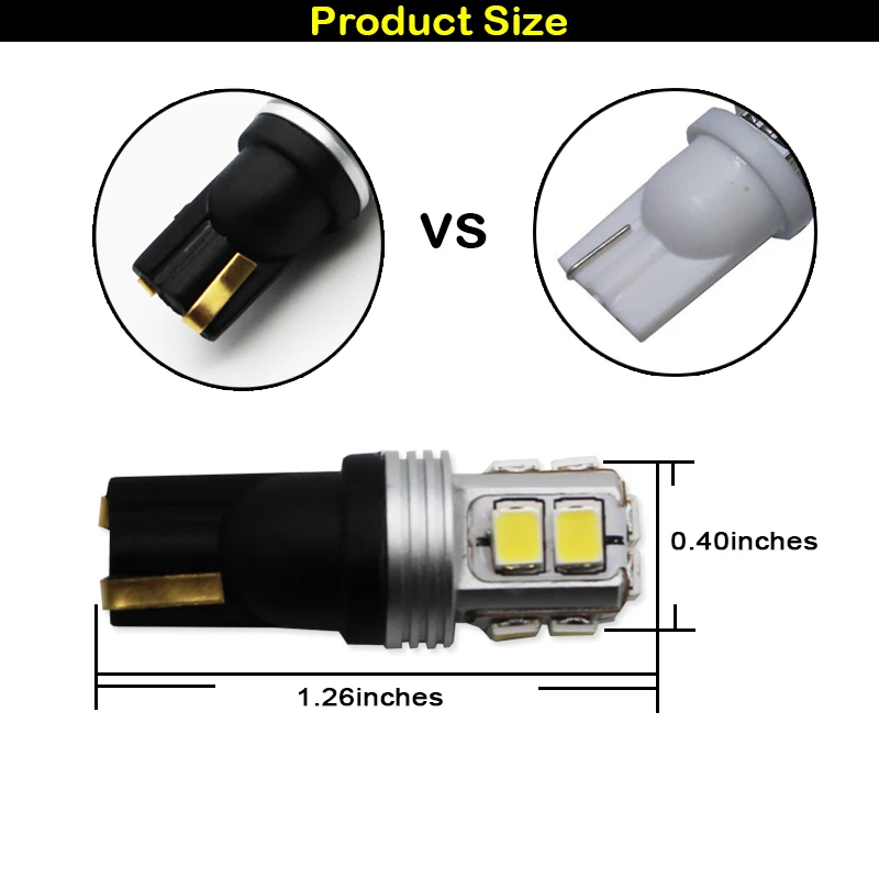 6 шт. Canbus T10 W5W 168 светодиодный фонарь 194 10 SMD 12 В для автомобиля боковой габаритный