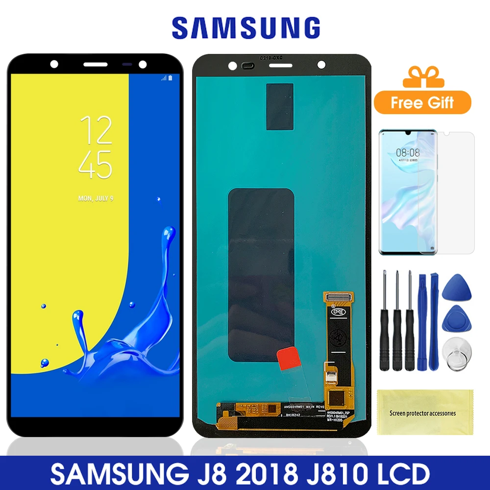 ЖК дисплей 6 0 &quotдля Samsung Galaxy J8 2018 J810 с сенсорным экраном и дигитайзером в сборе для