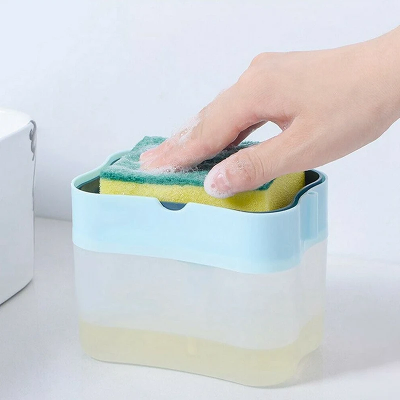 

Soap Box Press Detergent Filling Injector Sponge Automatic Soap Pump Dispenser Kitchen Hand Press Soap Lye Storage Box