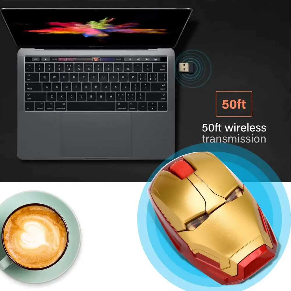 Крутая беспроводная эргономичная Портативная оптическая USB-мышь 2 4G для ПК