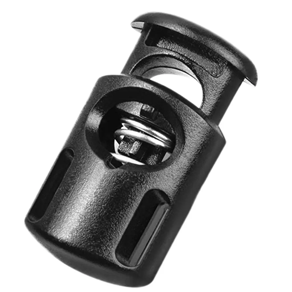 100 шт. Пластик черный шнур замок застежка пружинная единый отверстие шнурок