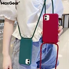 Чехол для iPhone SE 2, 11 Pro Max, X, XR, XS Max, 6, 6S, 7, 8Plus, силиконовый, с ремешком и цепочкой